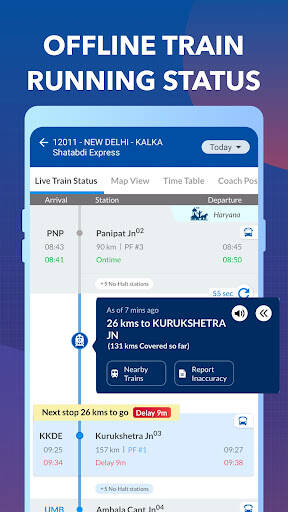 Screenshot From Our Book Tickets:Train status, PNR Review
