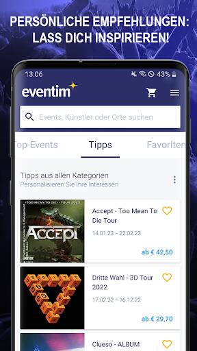 Screenshot From Our EVENTIM DE: Tickets for Events Review