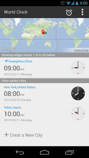 Screenshot From Our GO Clock Widget Review