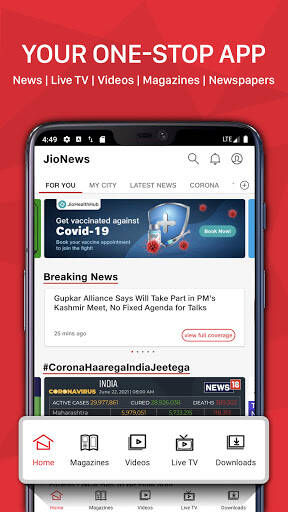 Screenshot From Our JioNews - Live News, Videos, N Review