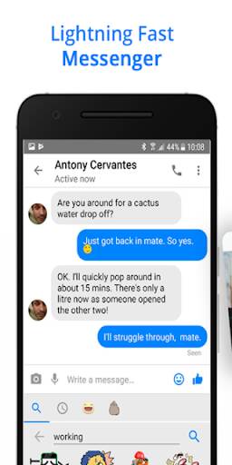 Screenshot From Our Messenger Go: Messages & Feed Review