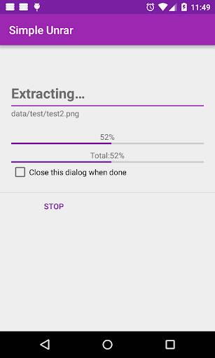 Screenshot From Our Simple Unrar Review