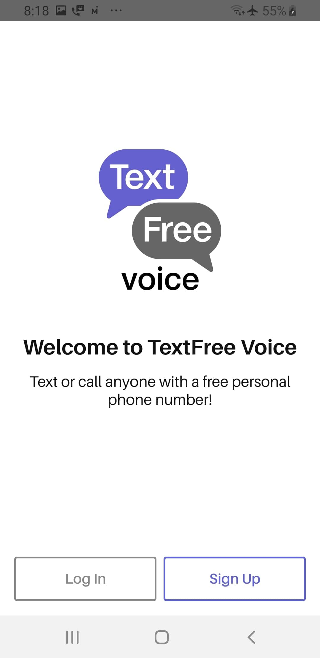 Screenshot From Our Text Free: WiFi Calling App Review