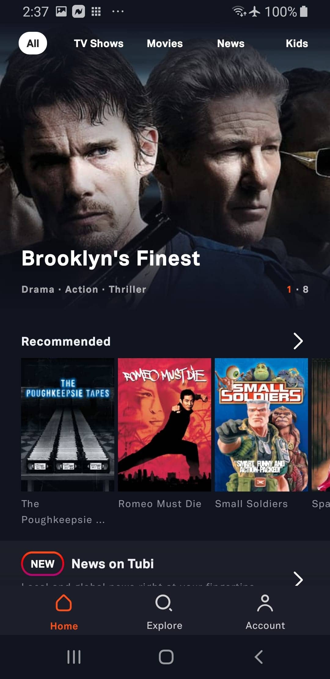 Screenshot From Our Tubi – Free Movies and TV Shows Review